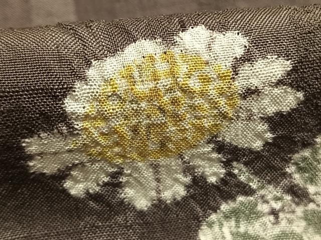 平和屋着物●上質な紬 絞り 草花文 正絹 逸品 AABI9455fy