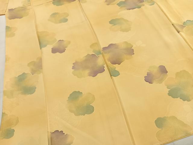 平和屋着物●上質な小紋 地紋起こし 舞花文 正絹 逸品 未使用 AABI9456fy