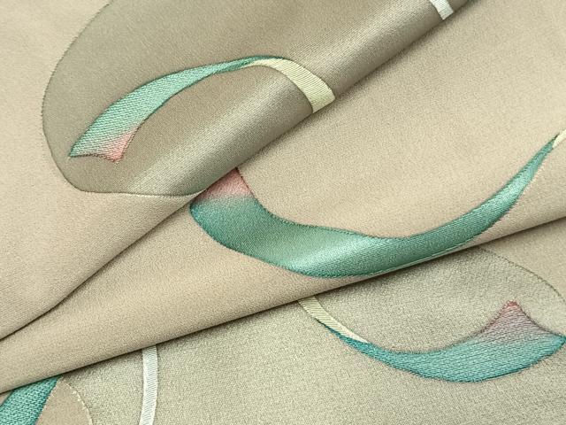 平和屋着物●上質な小紋 地紋起こし 抽象文様 正絹 逸品 未使用 AABI9457fy