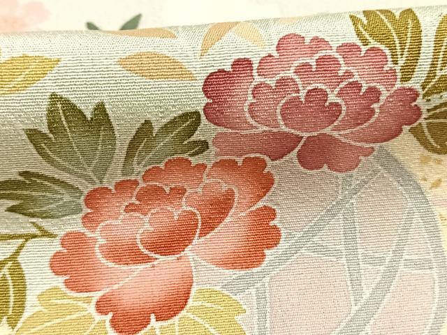 平和屋着物●訪問着 友禅 作家物 草花文 暈し染め 金彩 正絹 逸品 AABI9463fy