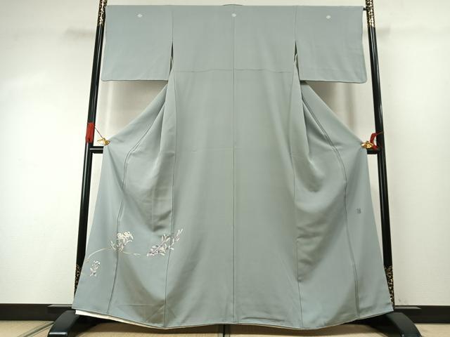 平和屋着物●京加賀糸目友禅作家 山崎巌 色留袖 枝花文 正絹 逸品 AABI9465fy