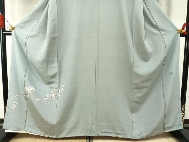 平和屋着物●京加賀糸目友禅作家 山崎巌 色留袖 枝花文 正絹 逸品 AABI9465fy