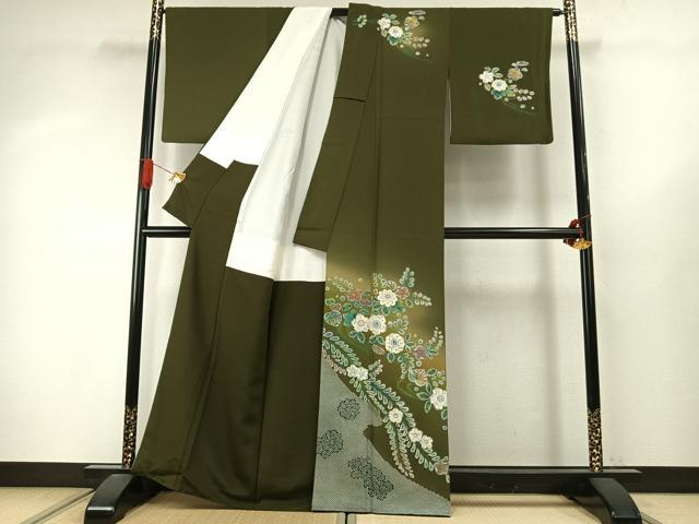 平和屋着物●螺鈿作家 藤本隆士 訪問着 辻が花 暈し染め 金彩 正絹 逸品 AABI9473fy