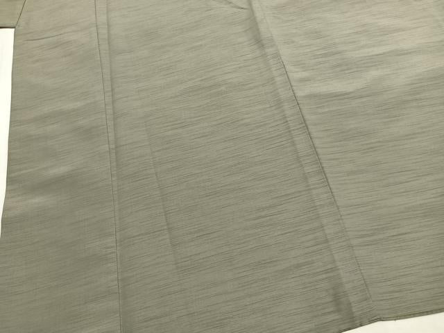 平和屋着物●男性 紬 柳鼠色 キングサイズ 洗える着物 AABI9479fy