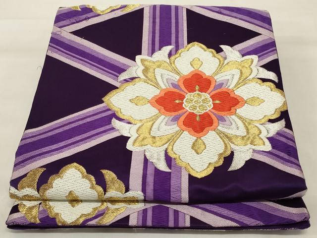 平和屋着物◎六通柄袋帯 唐織 舞花文 金糸 正絹 逸品 AABI9483ou