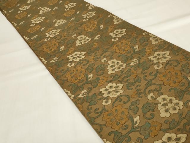 平和屋着物◎六通柄 本袋帯 花唐草文 正絹 逸品 AABI9509ou