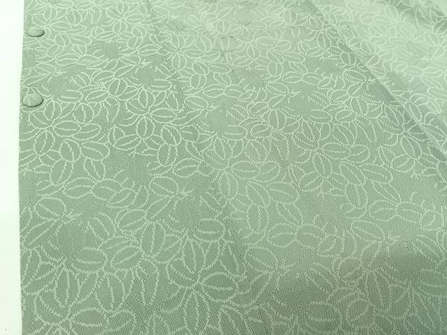 平和屋着物▽道行コート スリーシーズン 春夏秋 塵除け 葉尽くし紋紗 千草鼠色 正絹 逸品 AABI9522jh