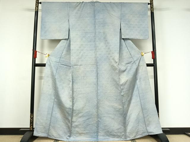 平和屋着物▽上質な小紋 単衣 霞文 正絹 逸品 AABI9531jh