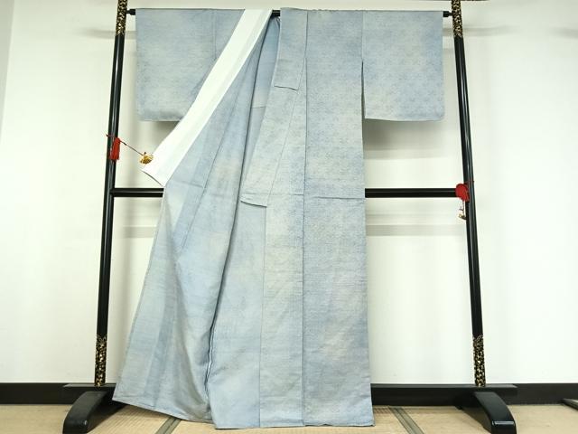平和屋着物▽上質な小紋 単衣 霞文 正絹 逸品 AABI9531jh