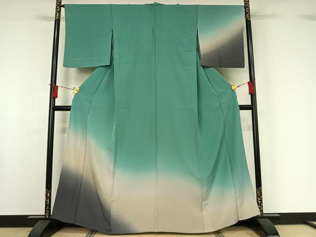 平和屋着物▽訪問着 単衣 霞文 暈し染め 正絹 逸品 AABI9533jh