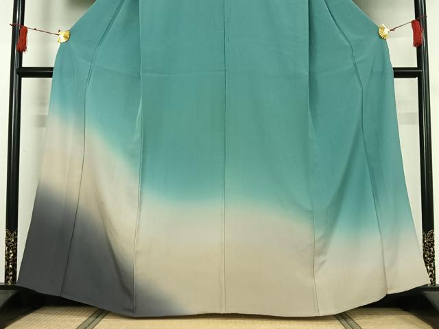 平和屋着物▽訪問着 単衣 霞文 暈し染め 正絹 逸品 AABI9533jh