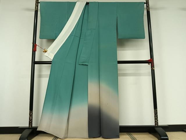 平和屋着物▽訪問着 単衣 霞文 暈し染め 正絹 逸品 AABI9533jh