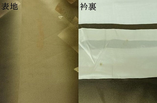 平和屋着物▽訪問着 単衣 竹屋町刺繍 菱文 暈し染め 金銀彩 正絹 逸品 AABI9538jh