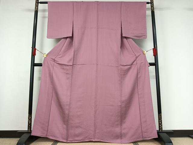 平和屋着物▽上質な色無地 単衣 桃花色 正絹 逸品 AABI9542jh