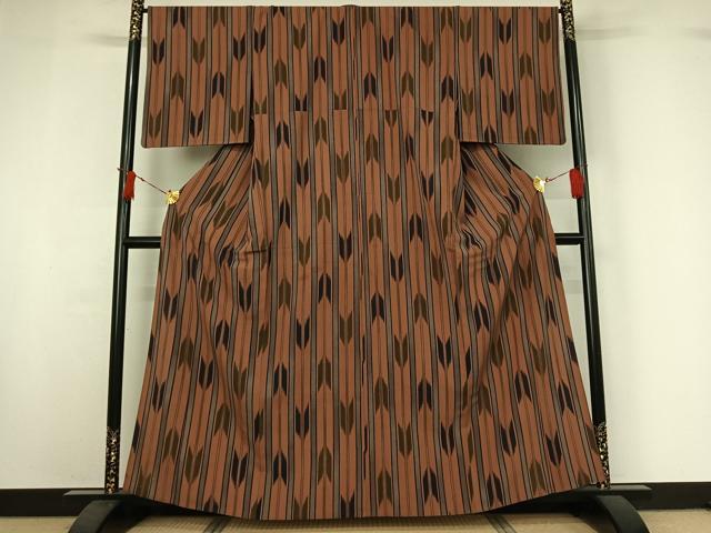 平和屋着物▽小紋 単衣 蚊絣文 さんび謹製 洗える着物 AABI9551jh