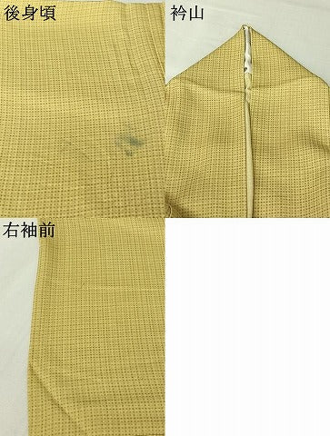 平和屋着物▽上質な小紋 単衣 格子 正絹 逸品 AABI9562jh