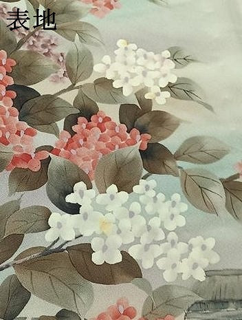 平和屋着物▽訪問着 単衣 手描き 風景花文 暈し染め 正絹 逸品 AABI9570jh