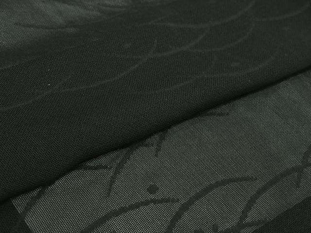平和屋着物▽羽織 スリーシーズン 春夏秋 塵除け 露芝文紗 黒地 暗黒色 正絹 逸品 未使用 AABI9580jh