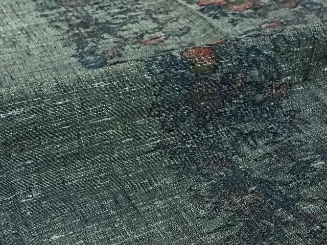 平和屋着物▽上質な紬 単衣 花間道 正絹 逸品 AABI9596jh