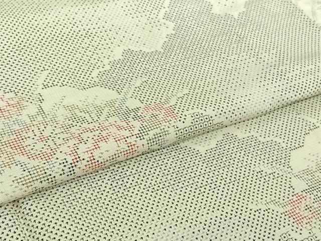 平和屋着物▽本場大島紬 単衣 白大島 120亀甲 雪輪花文 正絹 逸品 AABI9599jh
