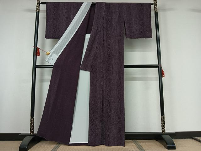 平和屋着物▽洗える最高級着物 <英>はなぶさ謹製 小紋 単衣 網目文 未使用 AABI9606jh