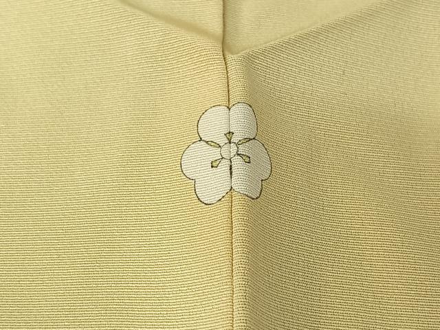 平和屋着物▽上質な色無地 単衣 鳥の子色 正絹 逸品 AABI9629jh