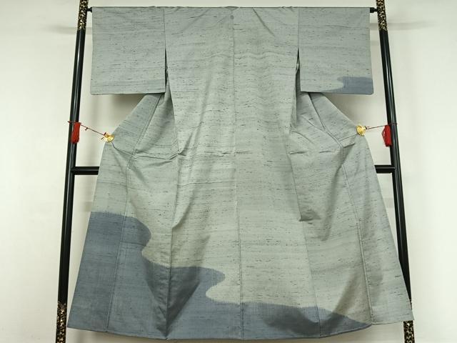 平和屋着物▽訪問着 単衣 紬地 霞文 正絹 逸品 AABI9638jh