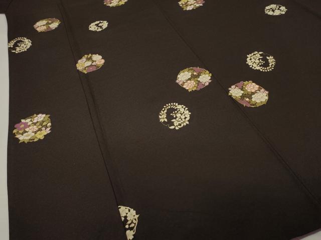 平和屋着物●上質な小紋 花丸文 金彩 正絹 逸品 AABI9644ck