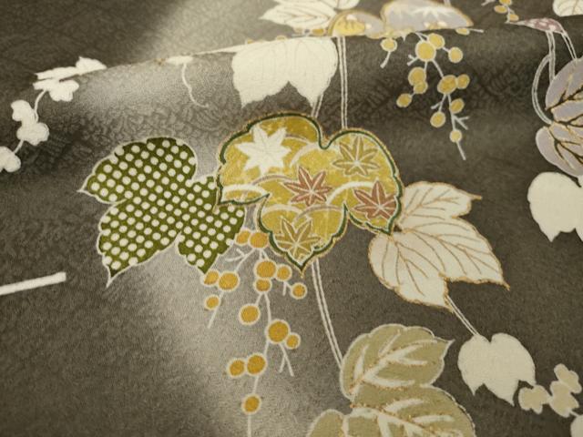 平和屋着物●訪問着 駒刺繍 南天文 金彩 正絹 逸品 AABI9653ck
