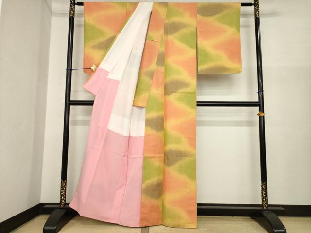 平和屋着物●上質な紬 霞文 正絹 逸品 AABI9657ck