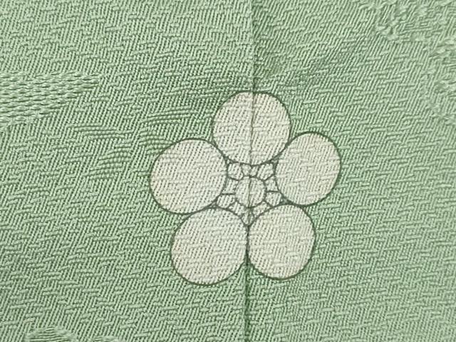 平和屋着物●上質な色無地 風景地紋 利休鼠色 正絹 逸品 AABI9658ck