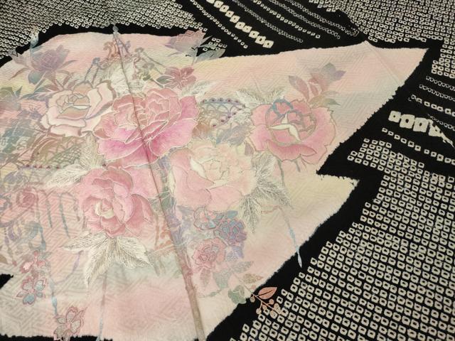 平和屋着物●豪華振袖 総絞り 刺繍 松皮菱花文 黒地 銀糸 やまと誂製 正絹 逸品 AABI9662ck