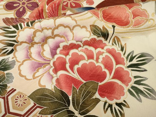 平和屋着物●豪華振袖 鴛鴦花文 正絹 逸品 AABI9664ck