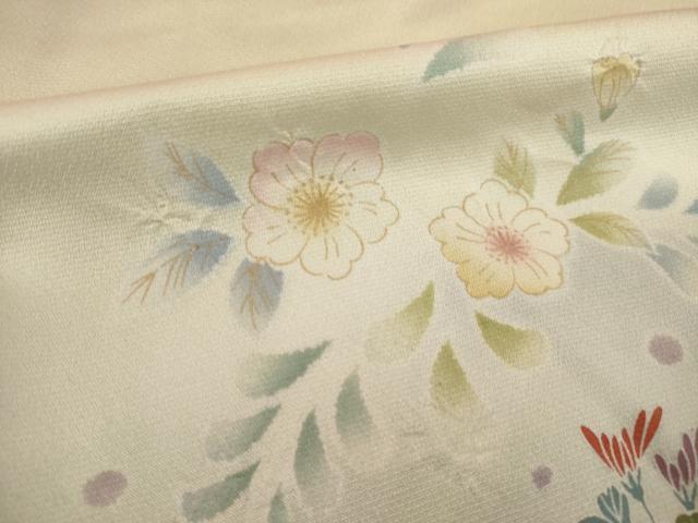 平和屋着物●訪問着 駒刺繍 絞り 辻が花 道長花文 暈し染め 金彩 鈴乃屋扱い 正絹 逸品 AABI9668ck