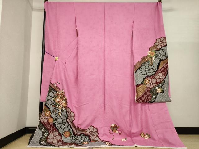 平和屋着物●豪華振袖 花毬文 金彩 仮絵羽 逸品 未使用 AABI9669ck