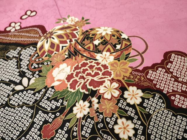 平和屋着物●豪華振袖 花毬文 金彩 仮絵羽 逸品 未使用 AABI9669ck