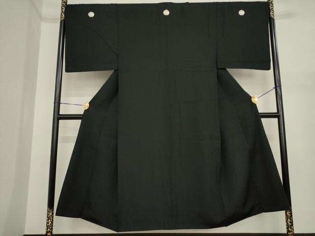 平和屋着物●男性 黒紋付 正絹 逸品 AABI9674ck