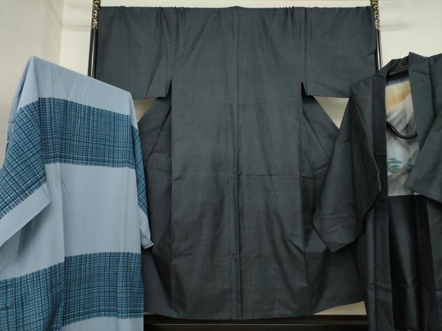 平和屋着物●男性 本場大島紬 アンサンブル・長襦袢(袷)セット 100亀甲 総詰め 正絹 逸品 AABI9695ck