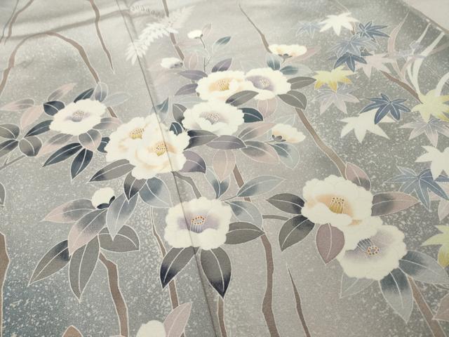 平和屋着物●訪問着 友禅 作家物 立波花文 正絹 逸品 AABI9697ck