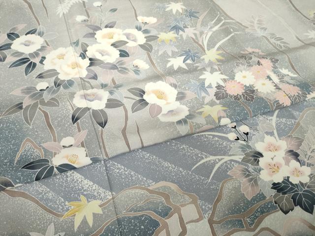 平和屋着物●訪問着 友禅 作家物 立波花文 正絹 逸品 AABI9697ck