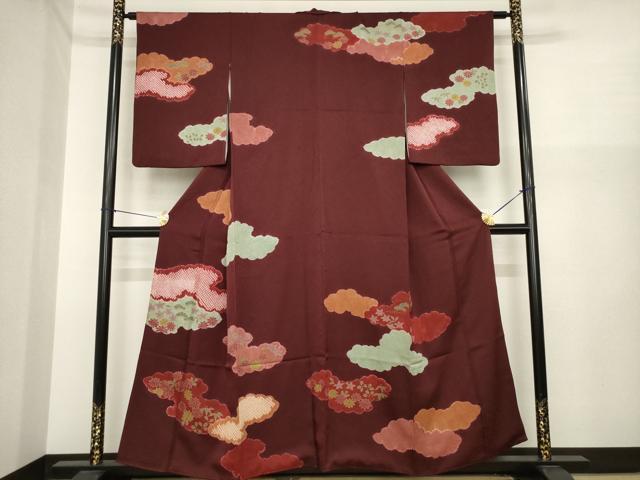 平和屋着物●訪問着 絞り 雲重ね文 金彩 正絹 逸品 AABI9698ck
