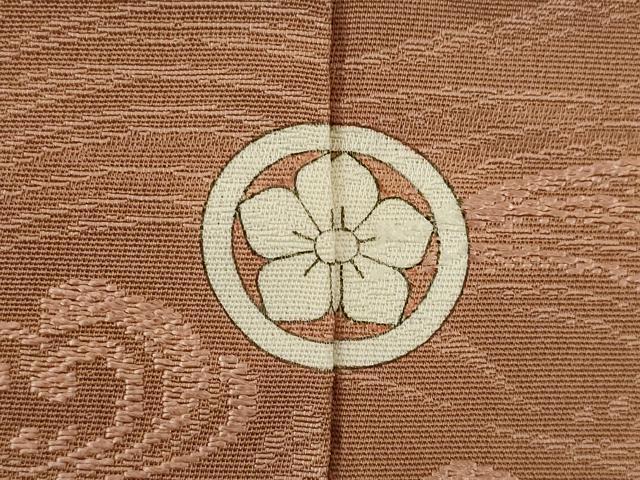 平和屋着物●上質な色無地 立波地紋 煎茶色 正絹 逸品 AABI9699ck