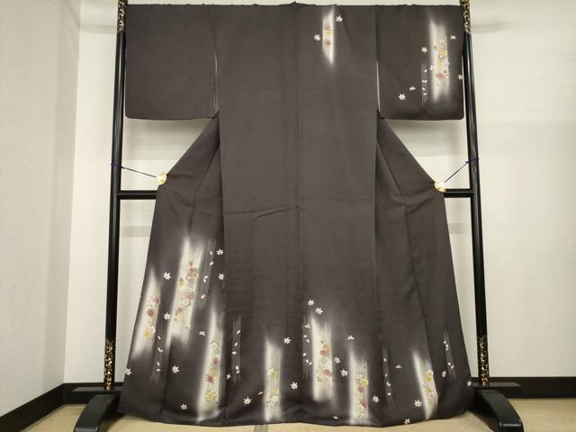 平和屋着物●訪問着 短冊花文 暈し染め 金彩 正絹 逸品 AABI9701ck