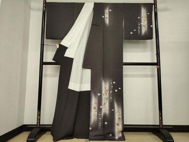 平和屋着物●訪問着 短冊花文 暈し染め 金彩 正絹 逸品 AABI9701ck