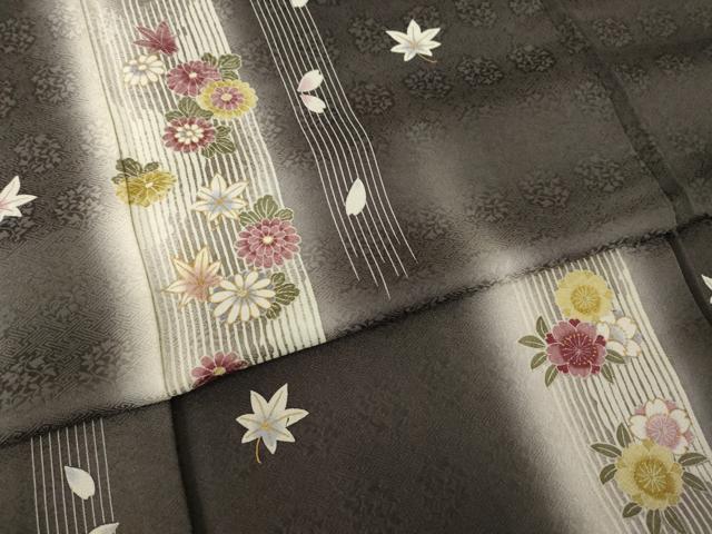 平和屋着物●訪問着 短冊花文 暈し染め 金彩 正絹 逸品 AABI9701ck