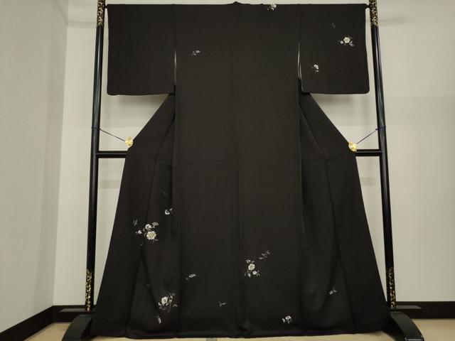 平和屋着物●訪問着 総刺繍 舞花文 金銀糸 正絹 逸品 AABI9710ck
