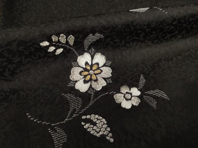 平和屋着物●訪問着 総刺繍 舞花文 金銀糸 正絹 逸品 AABI9710ck