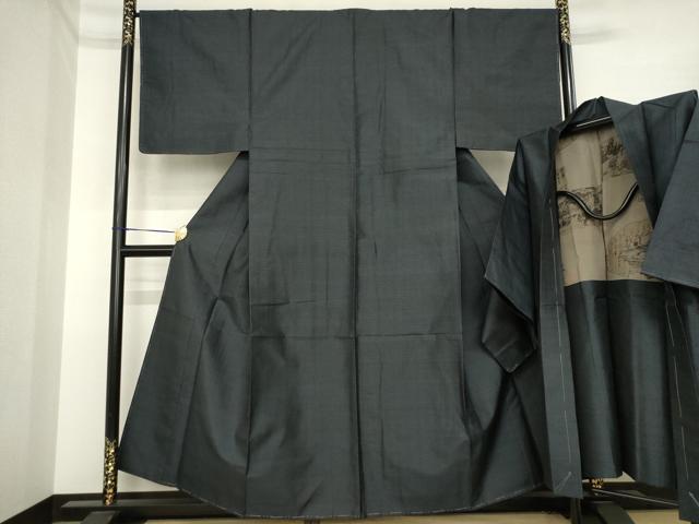 平和屋着物●男性 本場大島紬 アンサンブル 80亀甲 総詰め 正絹 逸品 AABI9711ck