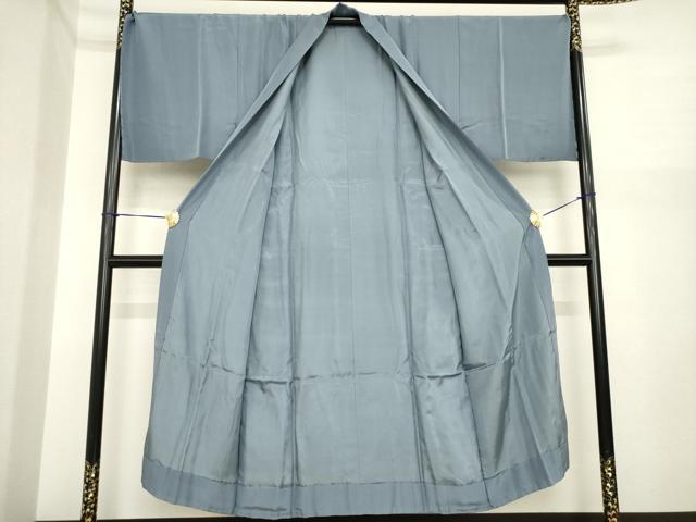 平和屋着物●男性 紬 アンサンブル・長襦袢(袷)セット 色無地 留紺色 正絹 逸品 未使用 AABI9713ck