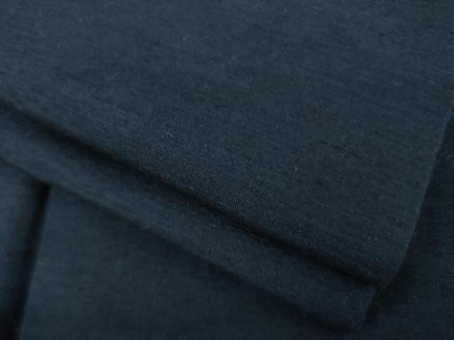 平和屋着物●男性 紬 アンサンブル 色無地 青褐色 正絹 逸品 AABI9717ck